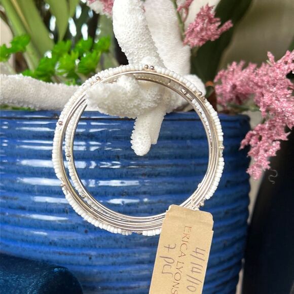 White Seed Bead Stacking Erica Lyons Fashion Bracelet $16ea / 3 for $25 - Picture 6 of 7